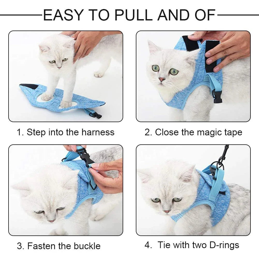 Adjustable Anti-Escape Cat Harness - Soft & Breathable Vest